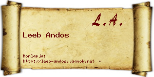 Leeb Andos névjegykártya